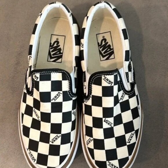 VANS Era Stacked Checkerboard Slip On Canvas Shoes - Picture 3 of 9